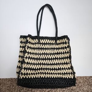 Abercrombie & Fitch Black and Cream Tote
